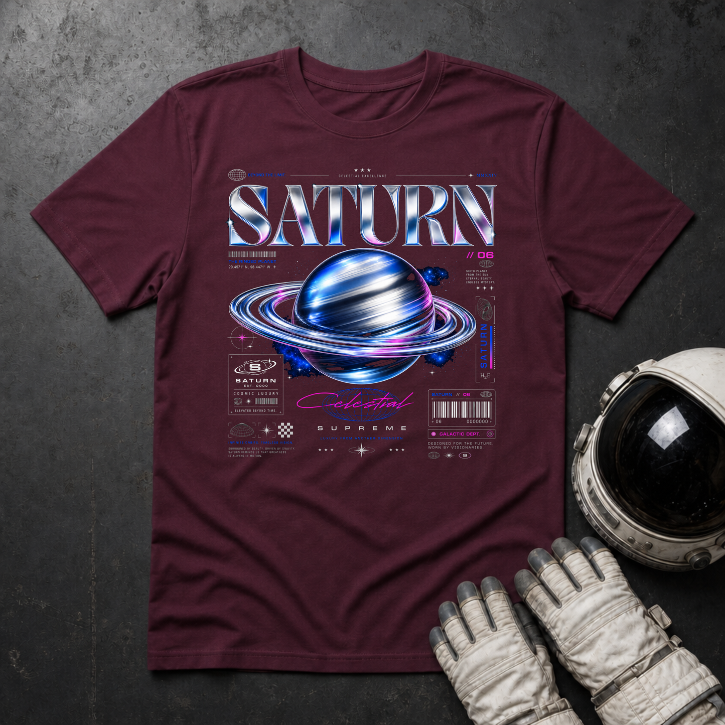 Neon Saturn T-Shirt