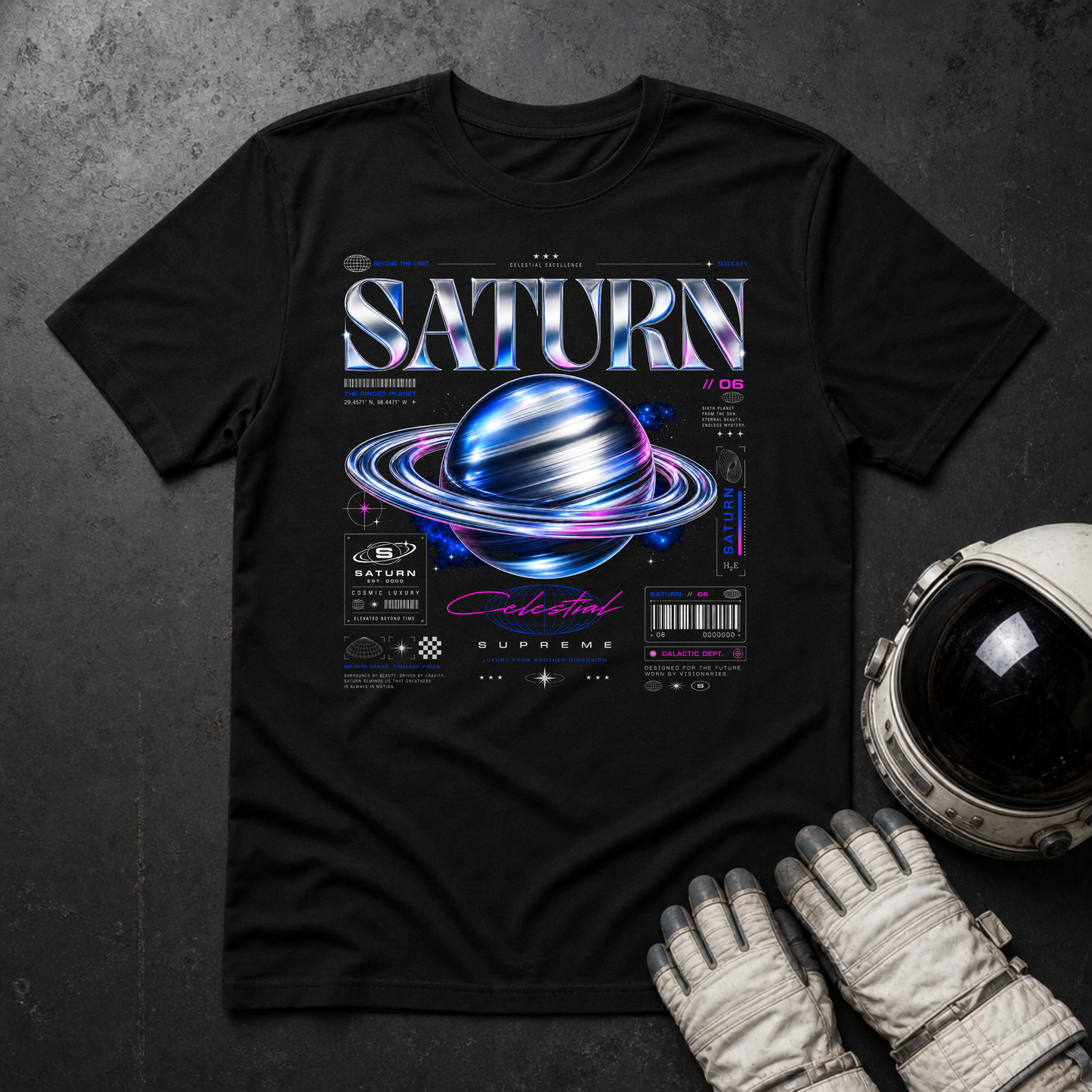 Neon Saturn T-Shirt