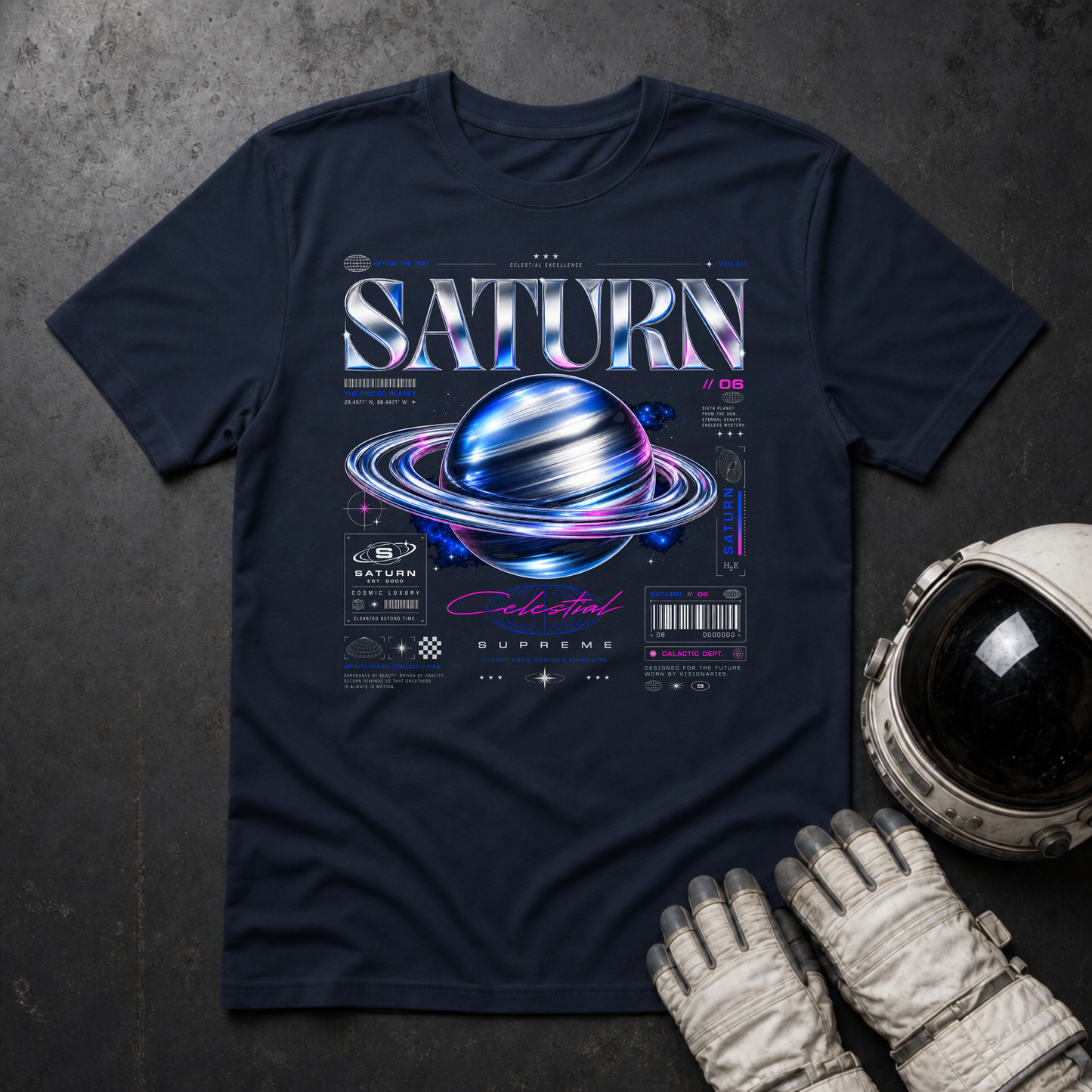 Neon Saturn T-Shirt