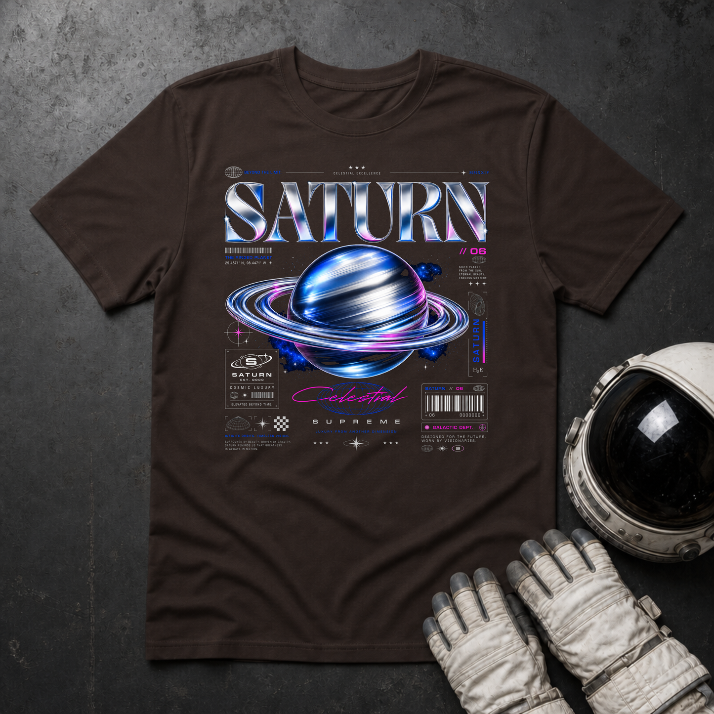 Neon Saturn T-Shirt