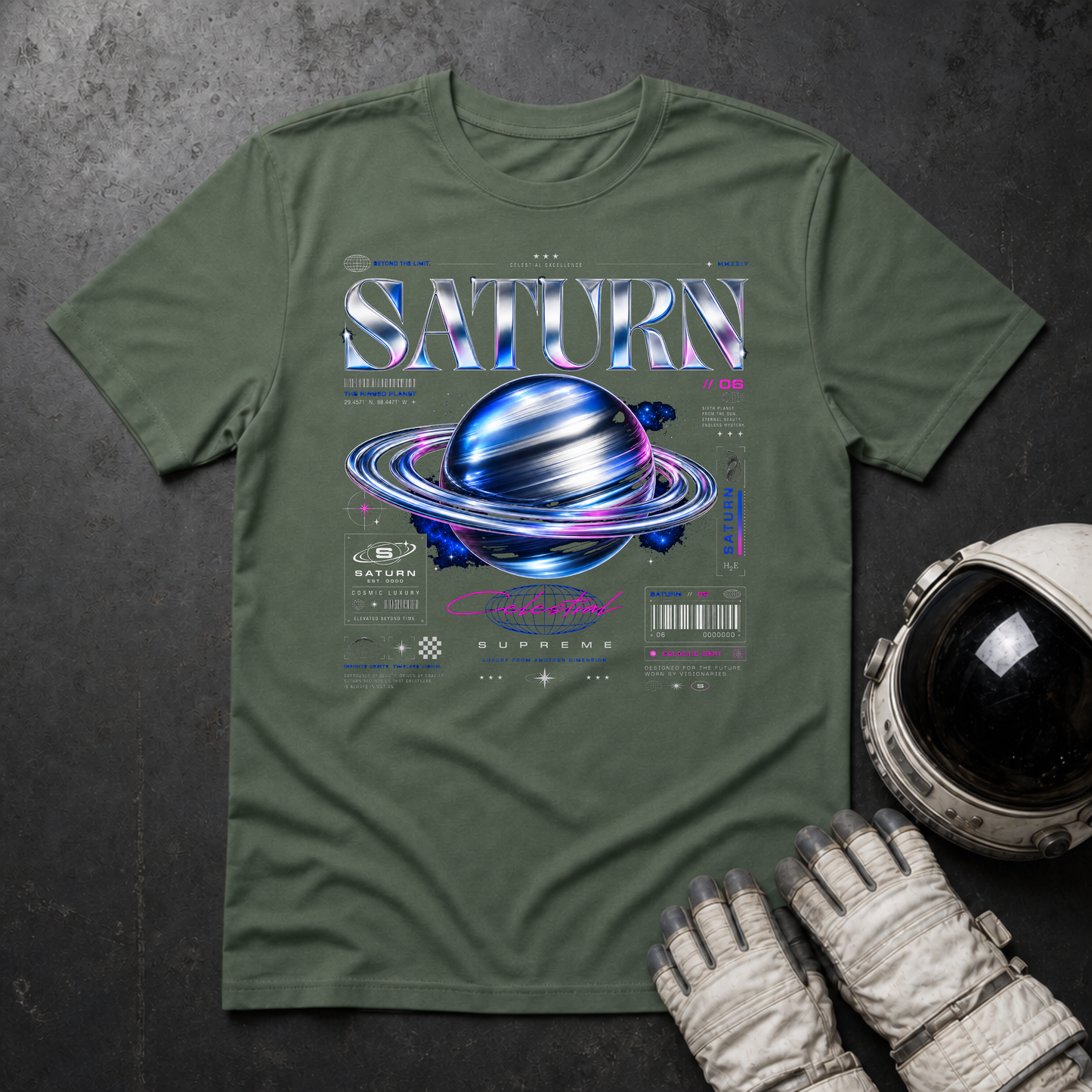 Neon Saturn T-Shirt